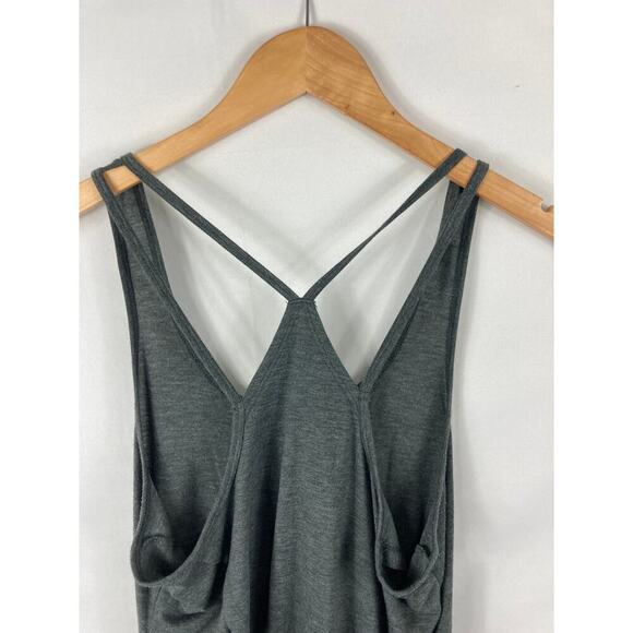 Apana Grey Cross Back Racerback Athletic Tank Top Size Medium - Picture 5 of 7